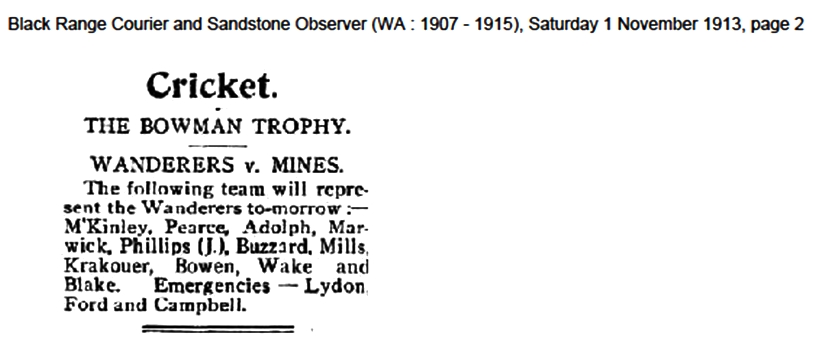 Sandstone Wanderers Cricket Team